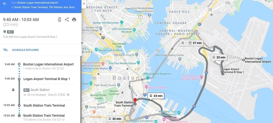 Logan Airport Silver Line to South Station
